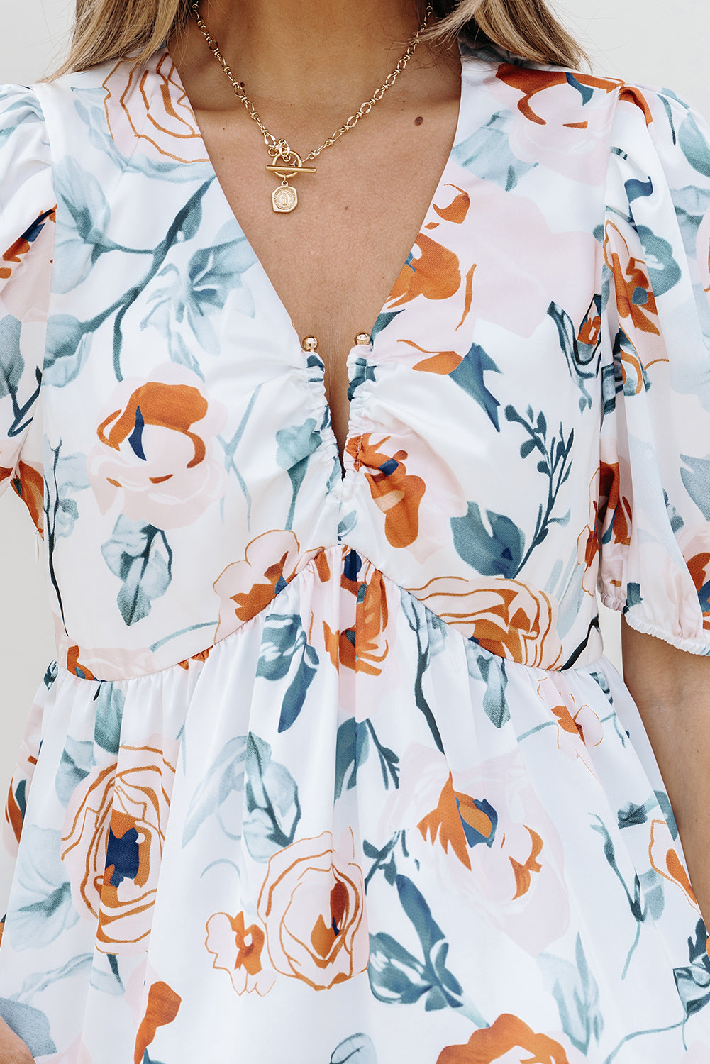 Floral Print Babydoll Blouse