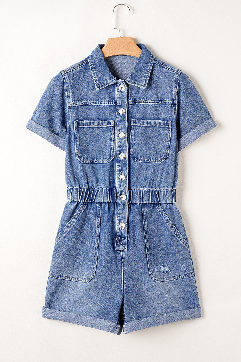Dusk Blue Short Sleeve Romper