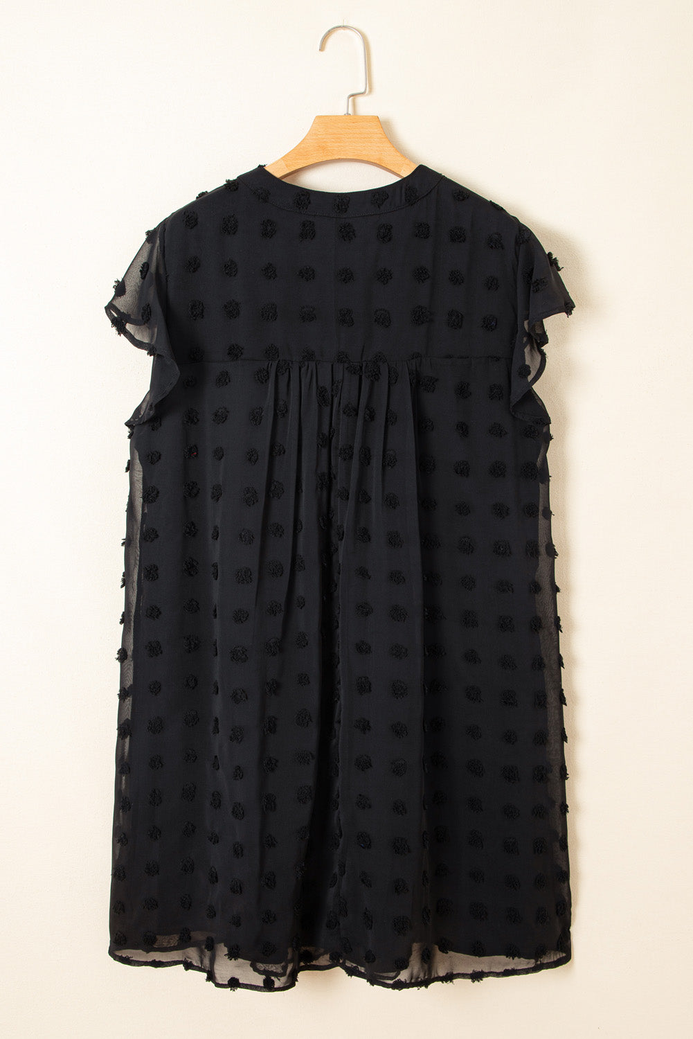 Black Dotty Ruffled Dress