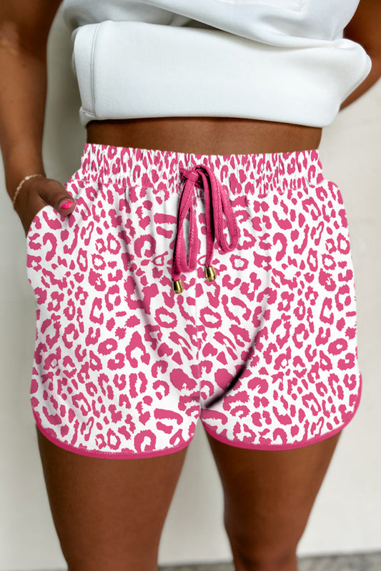 Pink Leopard Casual Shorts