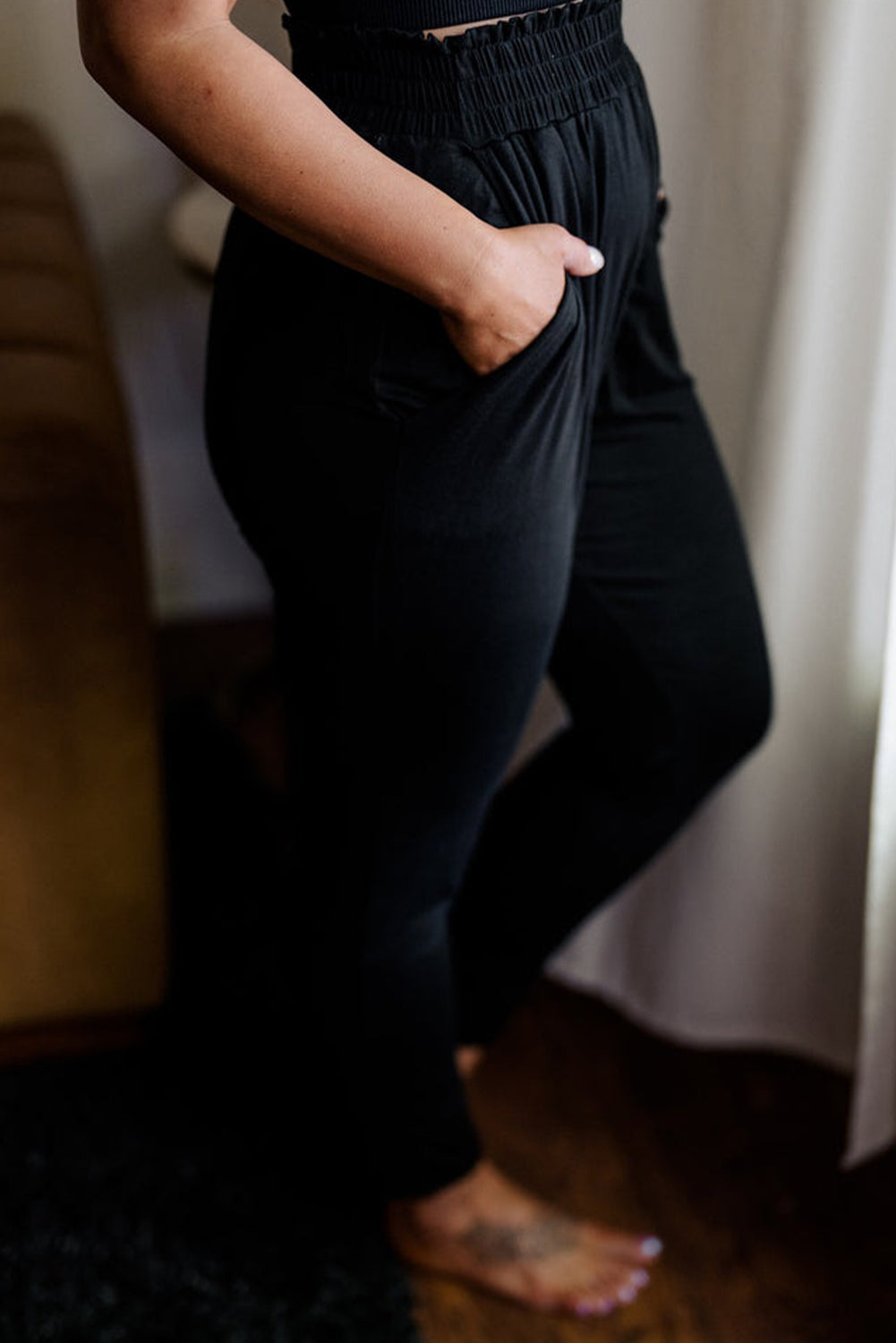 Black Pocketed Pants