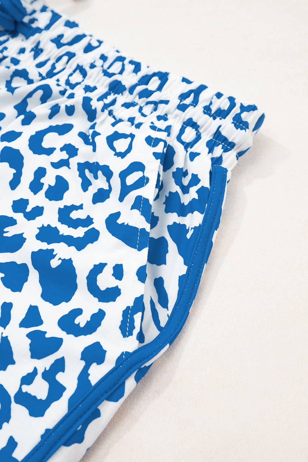 Blue Leopard Casual Shorts