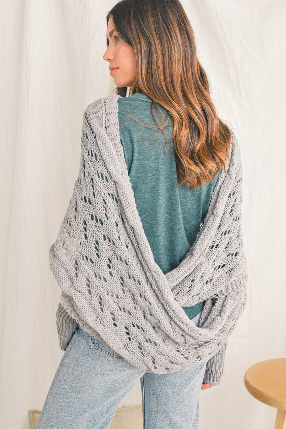 Knit Scarf with Sleeves