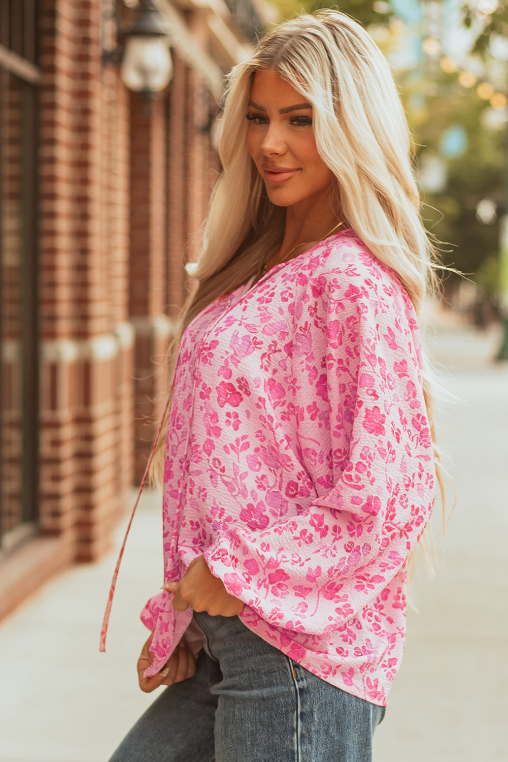 Pink Floral Loose Fit Top