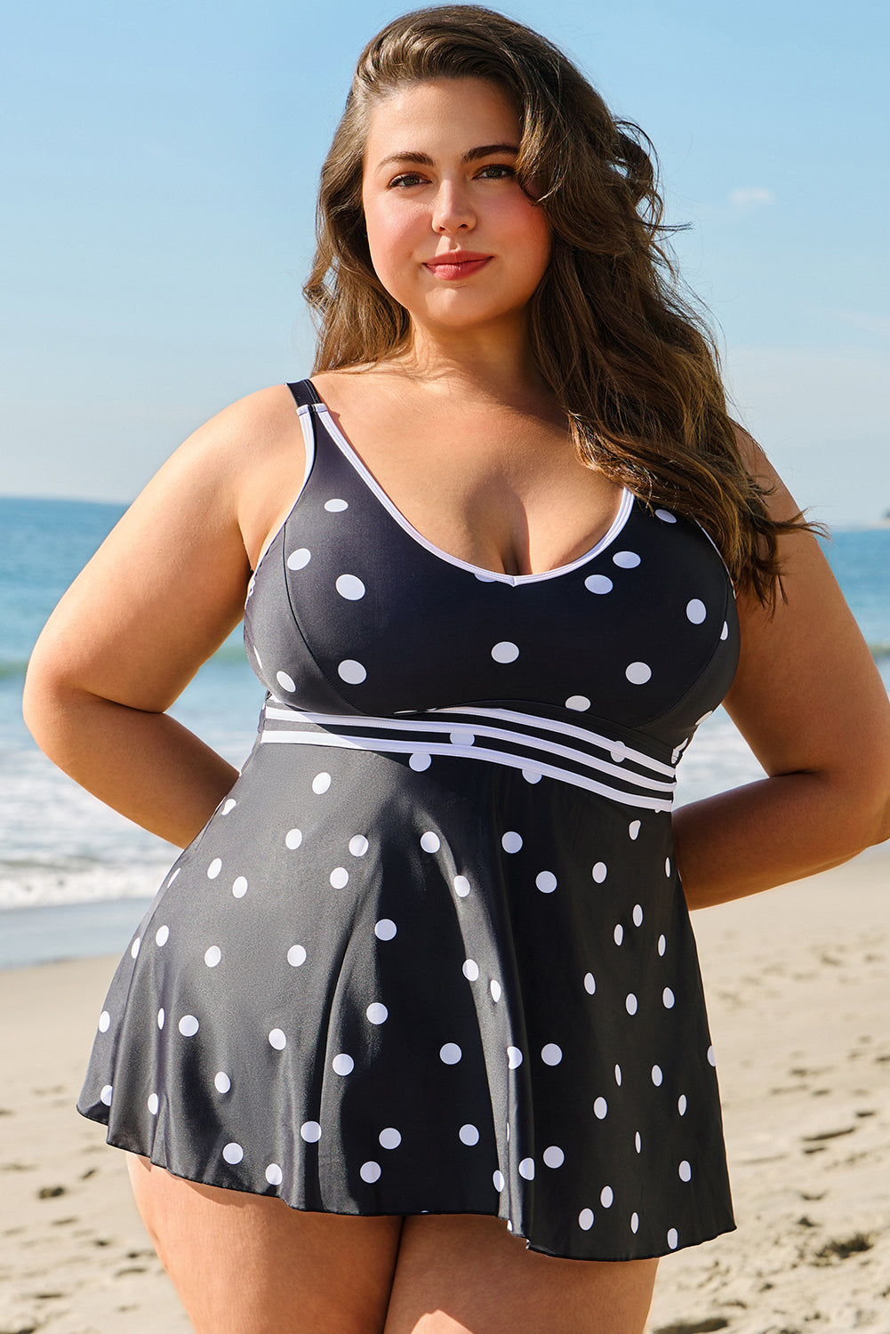 Black Polka Dot Swim Dress