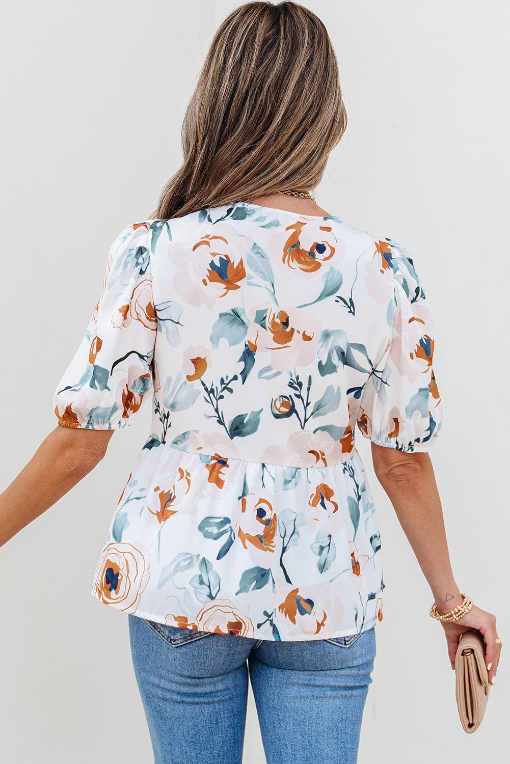 Floral Print Babydoll Blouse