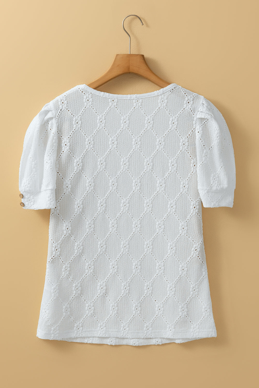 White Flower Textured Top