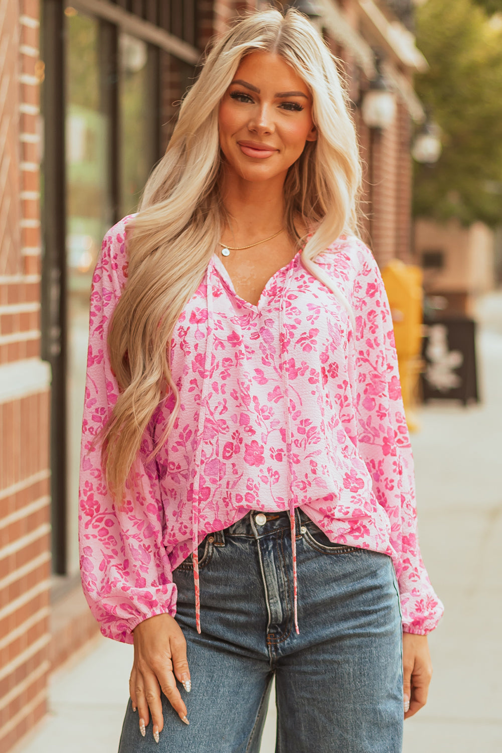 Pink Floral Loose Fit Top