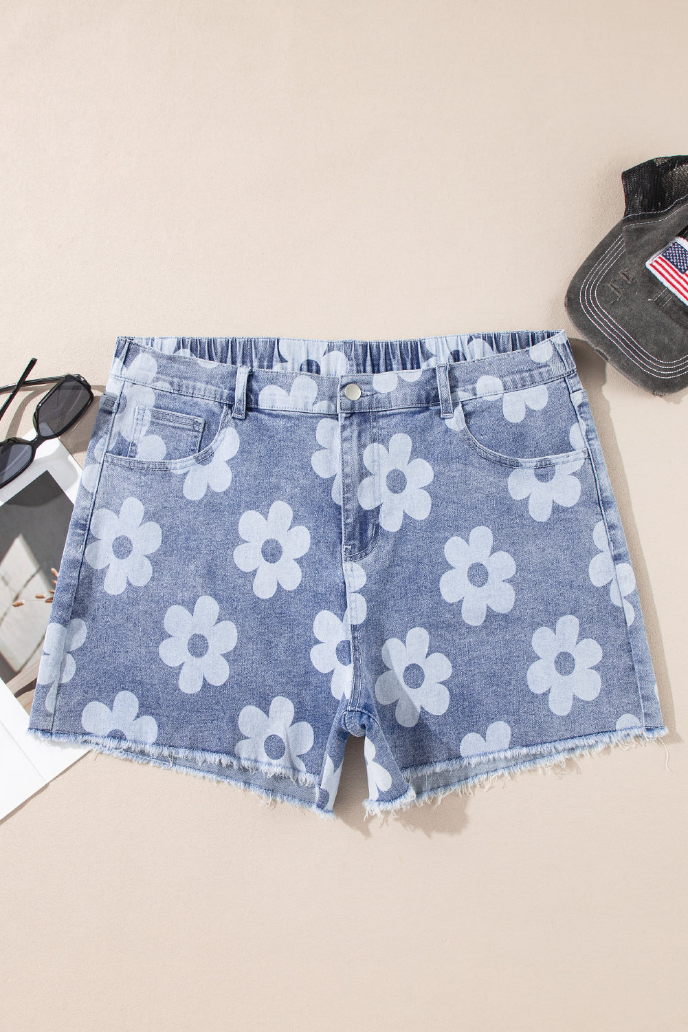 Ashleigh Floral Denim Shorts