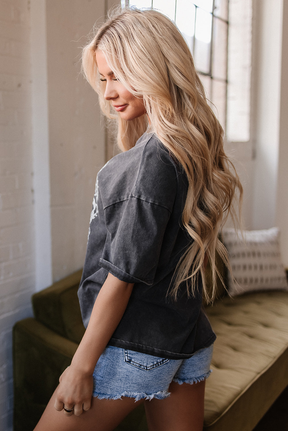 Grey Cheetah Printed Tee
