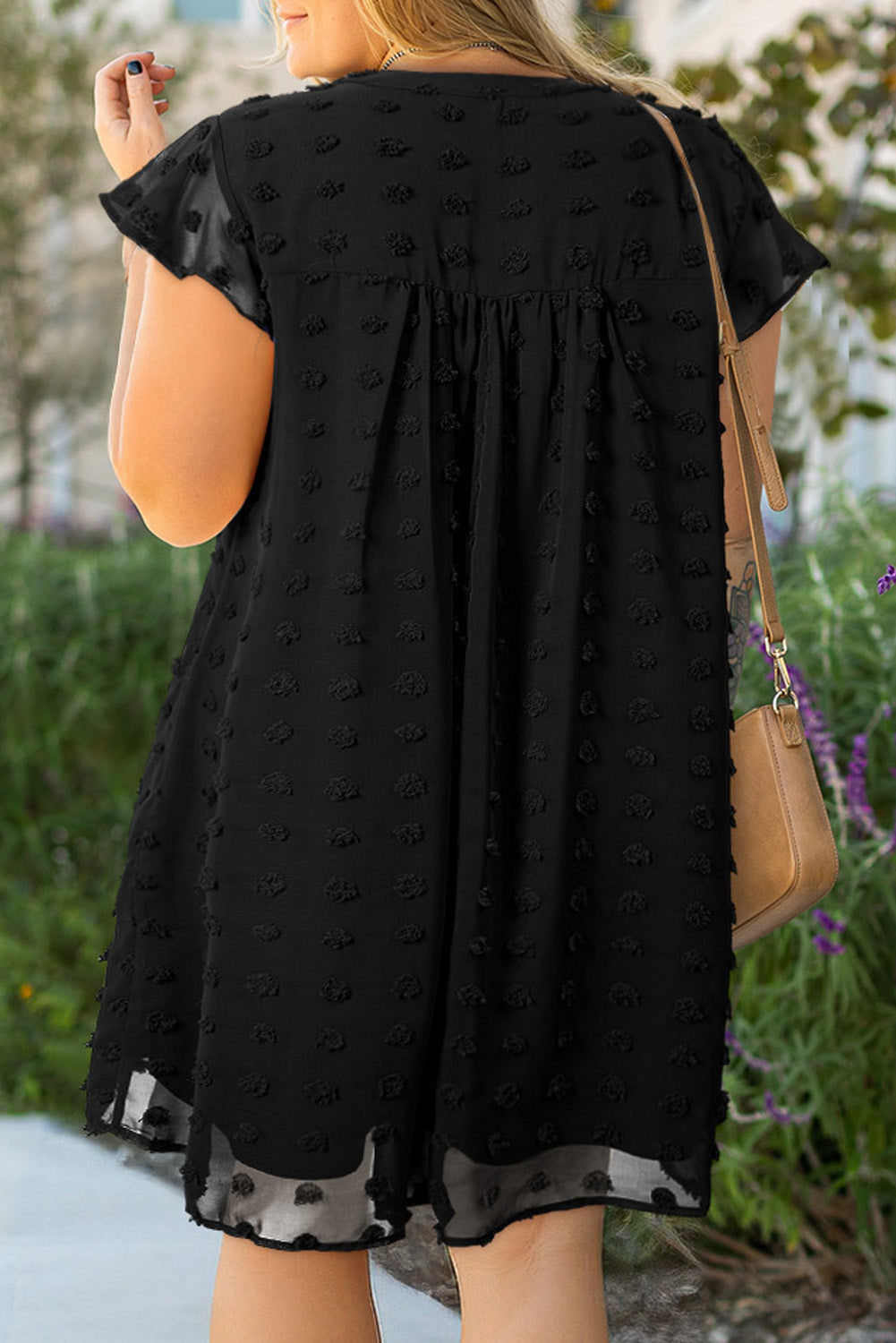 Black Dotty Ruffled Dress