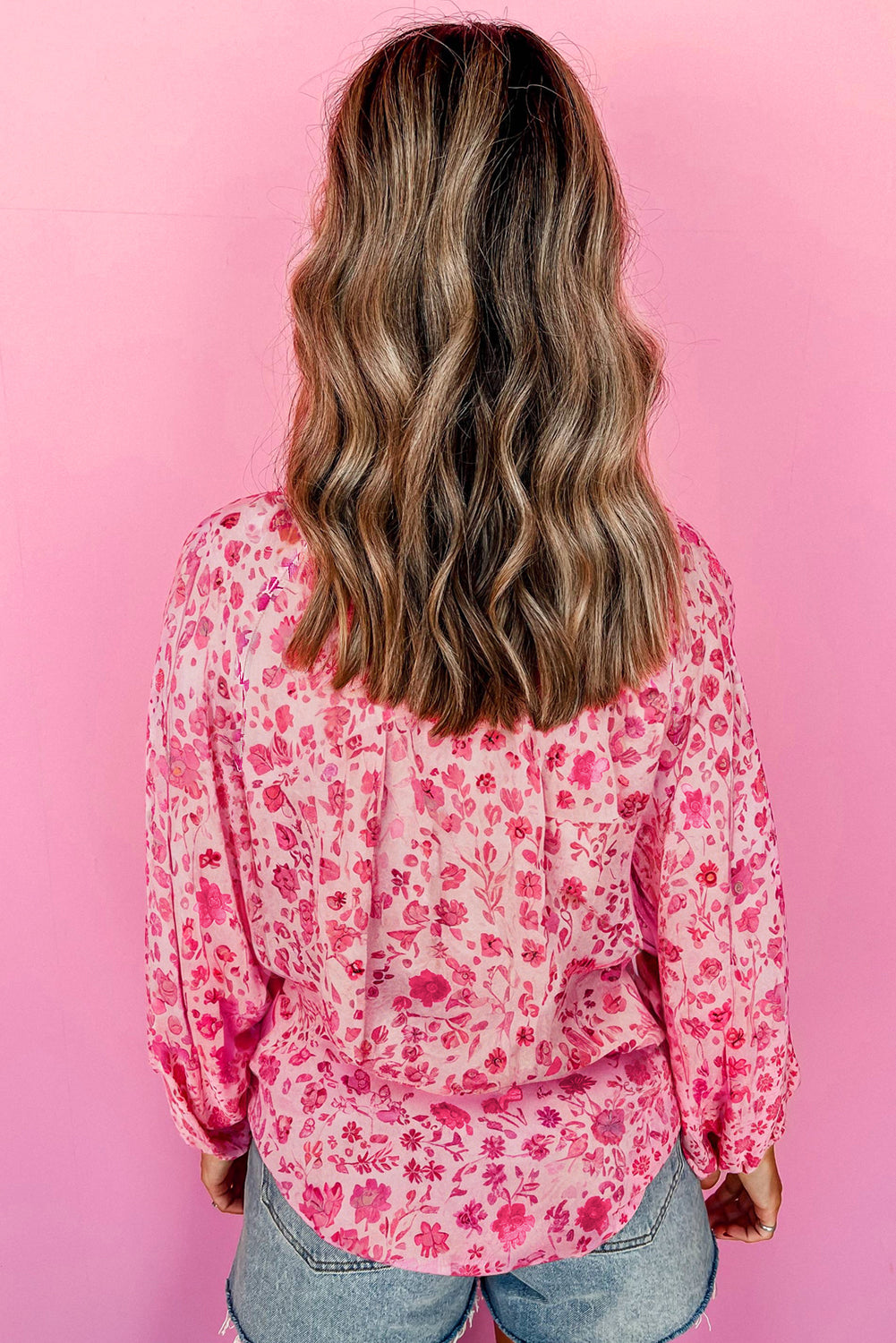 Pink Floral Loose Fit Top