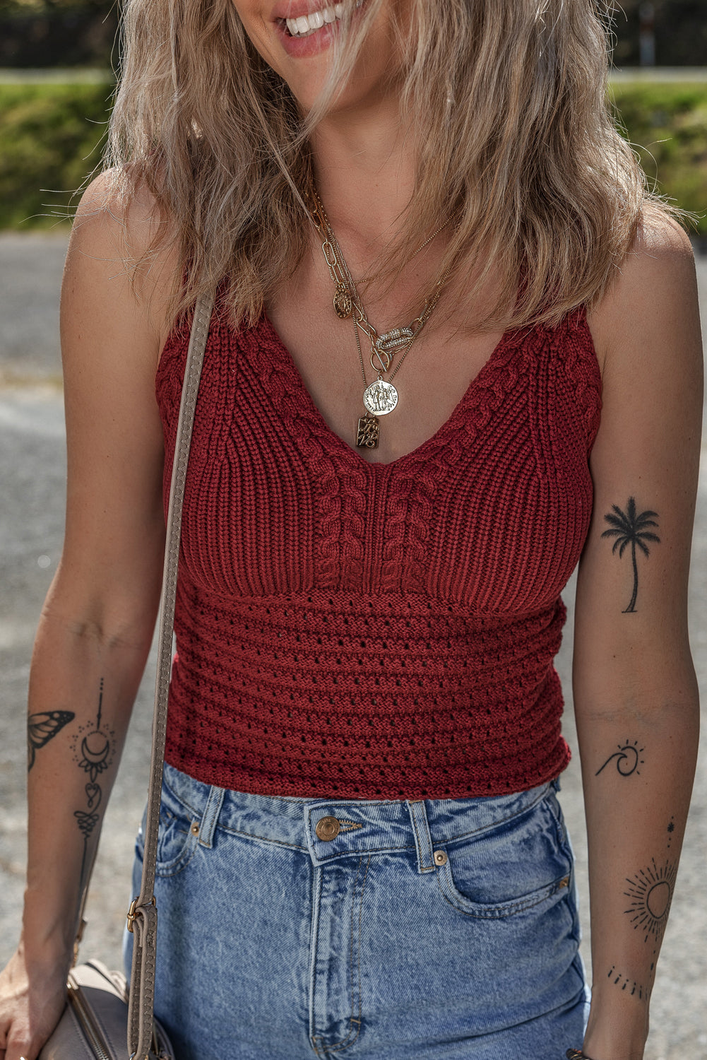 Burgundy Knit Tee