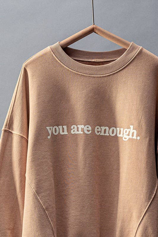 You Are Enough Vintage Wash Crewneck