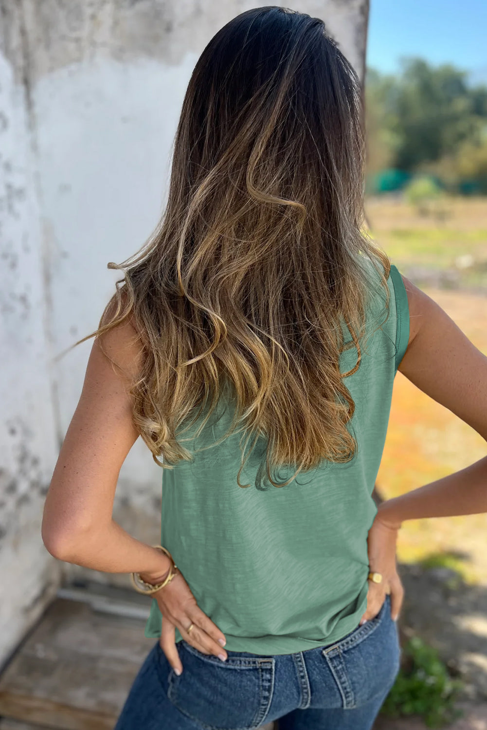 Mist Green Sheen Edge Tank