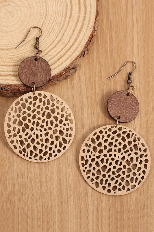 Wooden Round Earrings