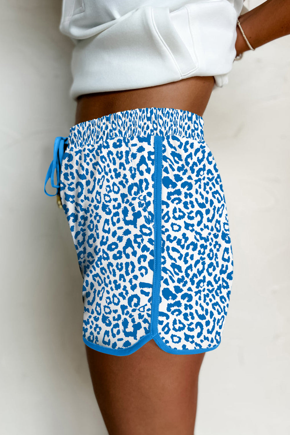 Blue Leopard Casual Shorts