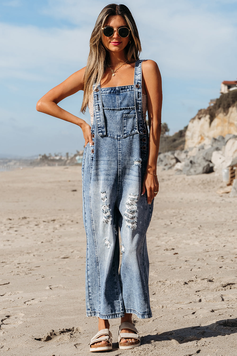Stone Blue Denim Overall
