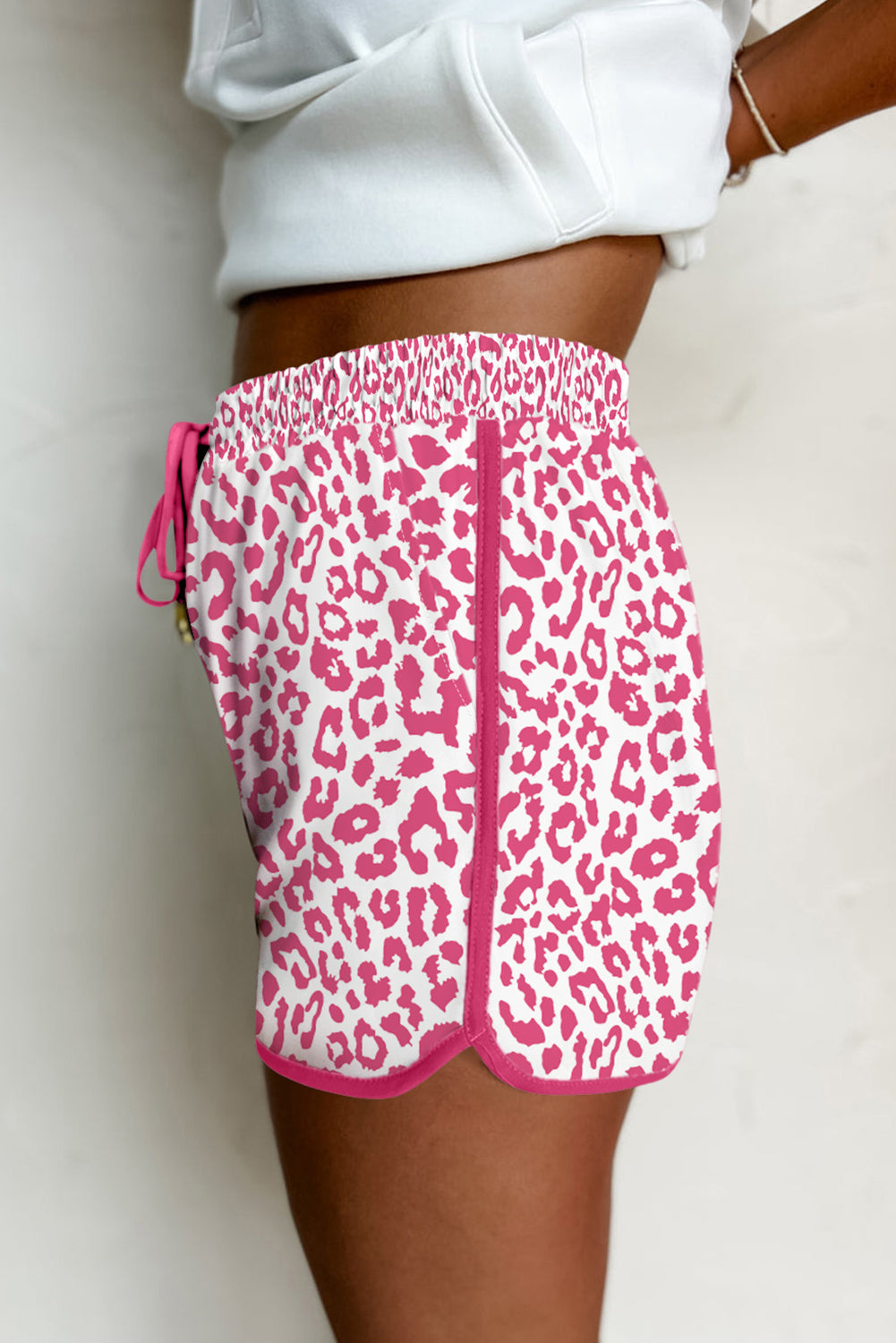 Pink Leopard Casual Shorts