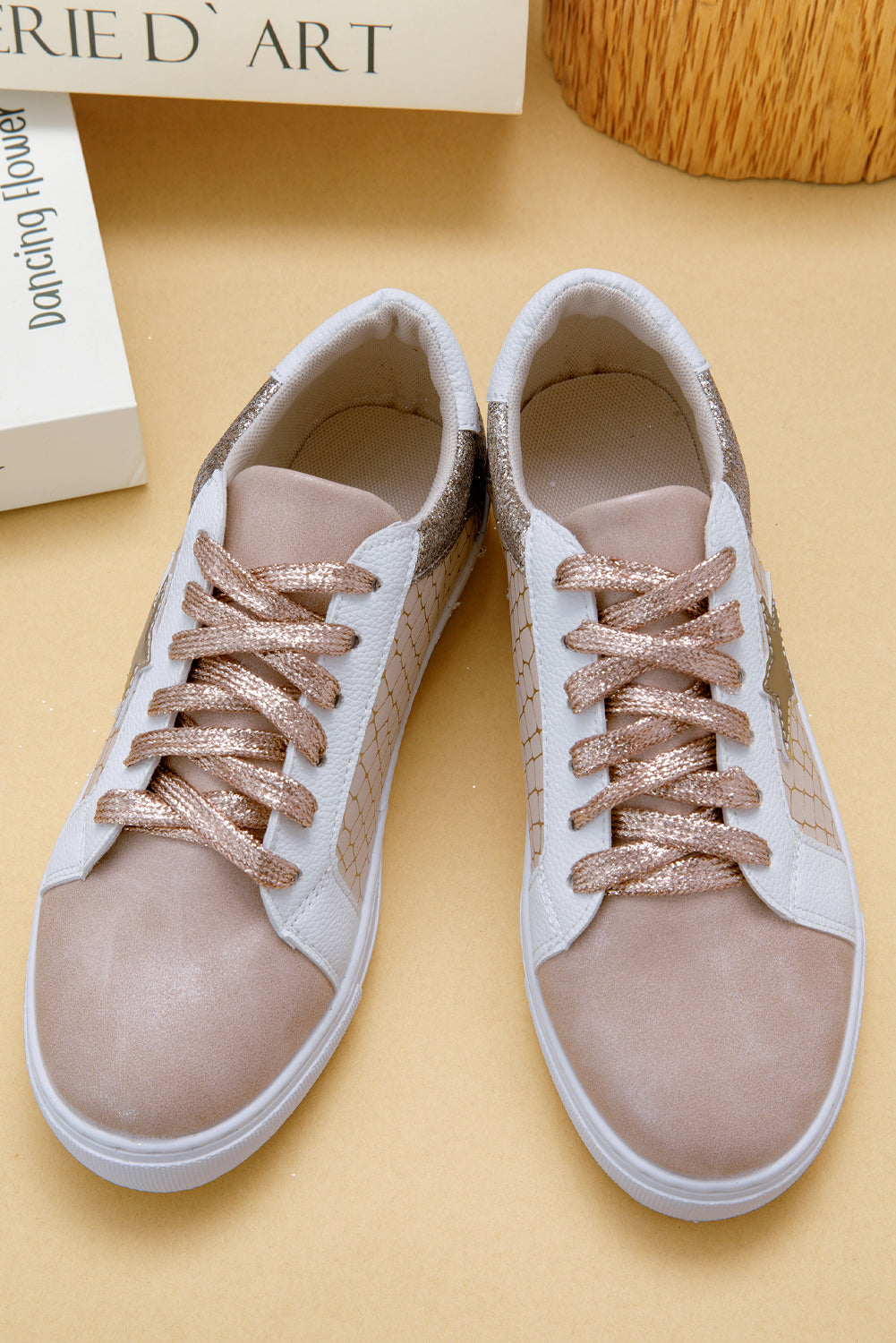 Gold Glitter Star Sneakers