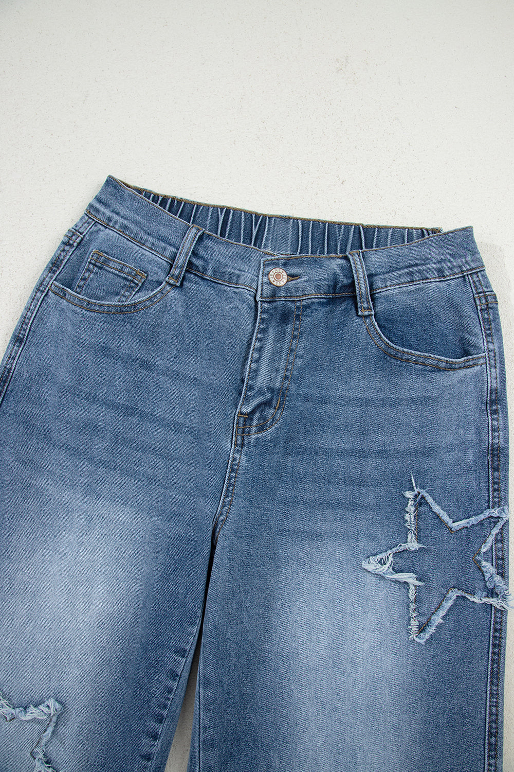 Stone Star Cropped Wide Jeans