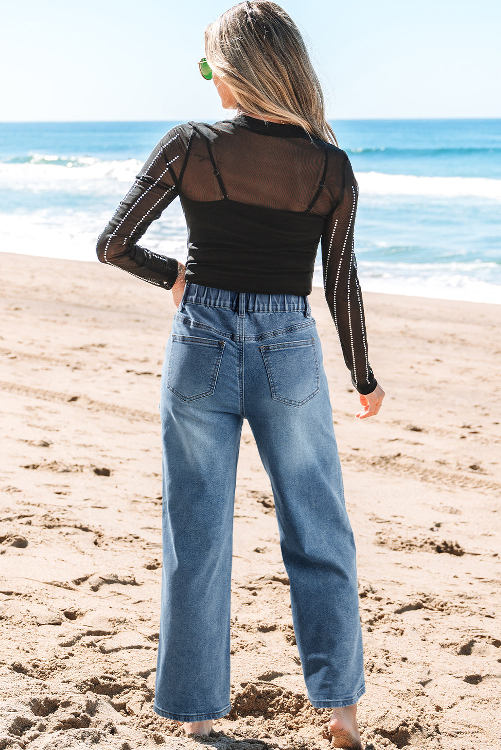 Stone Star Cropped Wide Jeans