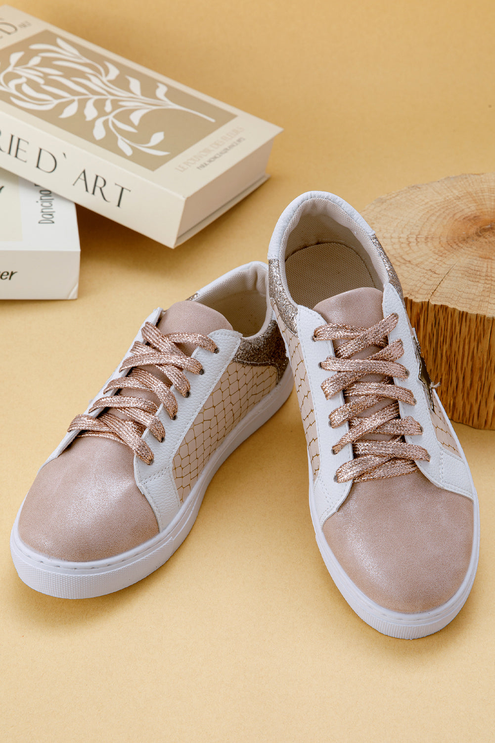 Gold Glitter Star Sneakers