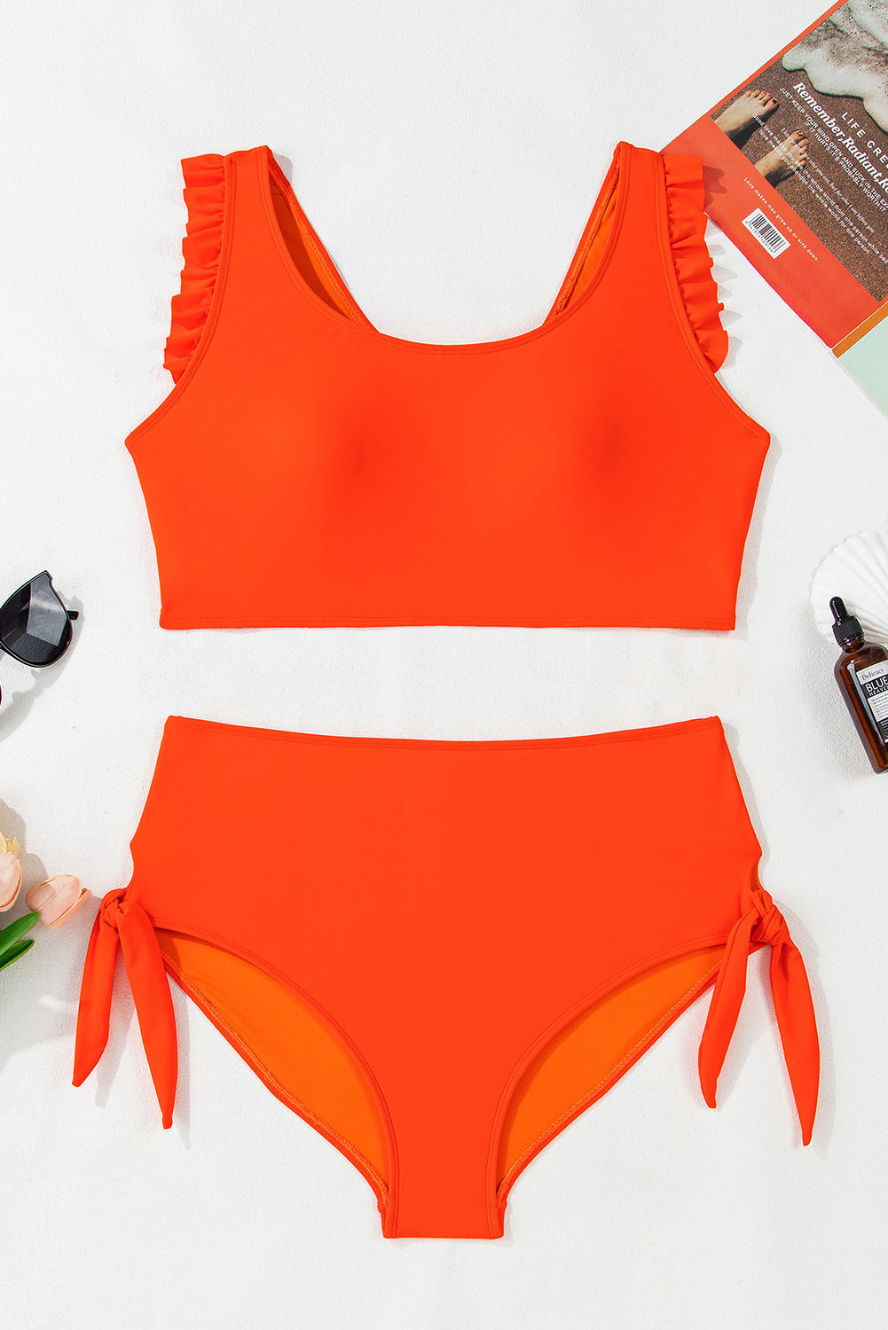 Orange High Waist Bikini Set