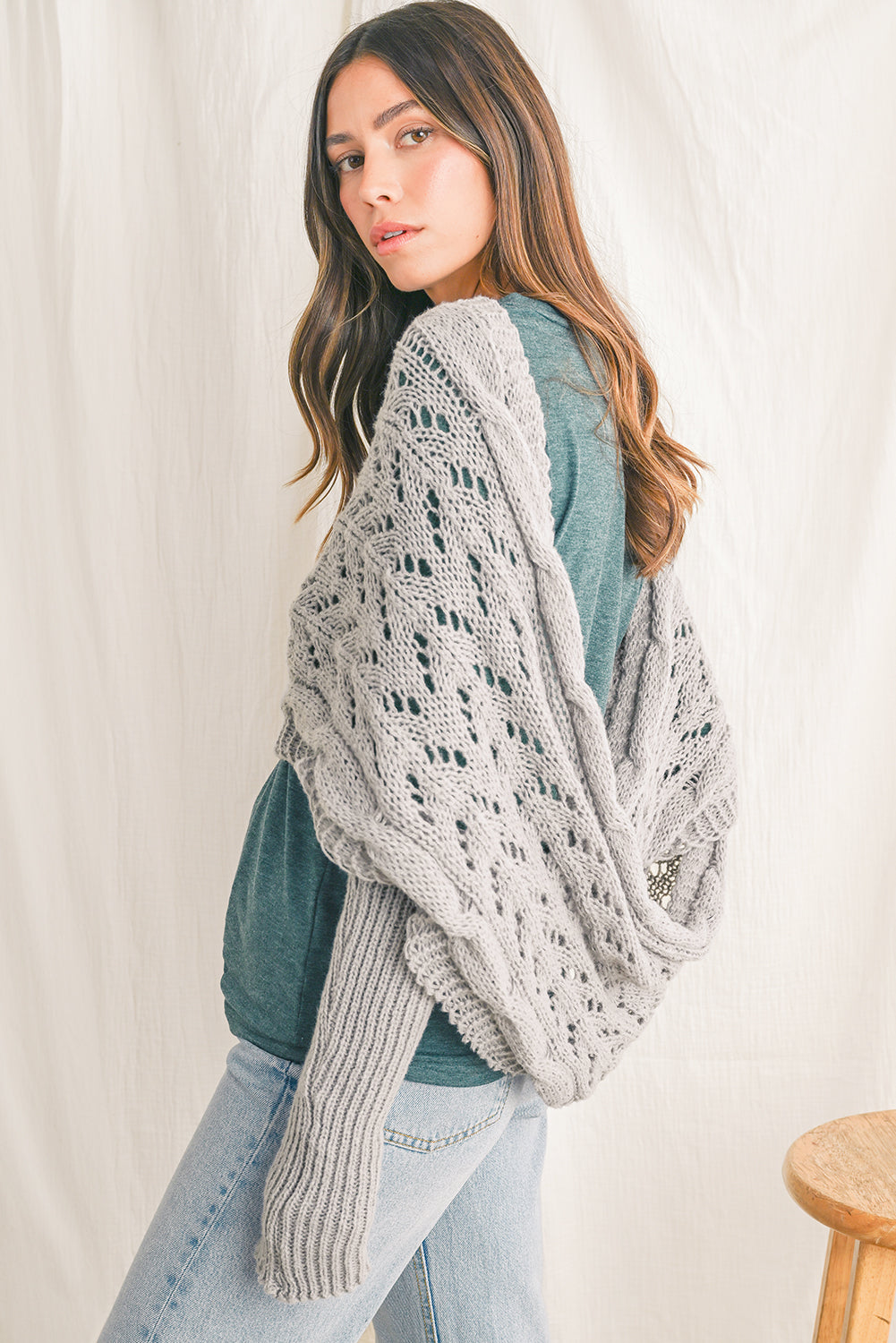 Knit Scarf with Sleeves